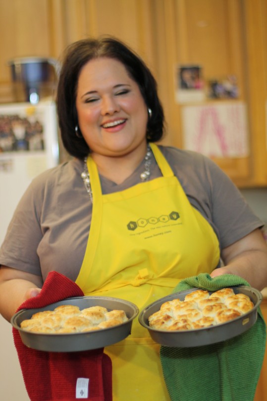 Sandra and her 'hot out of the oven' biscuits