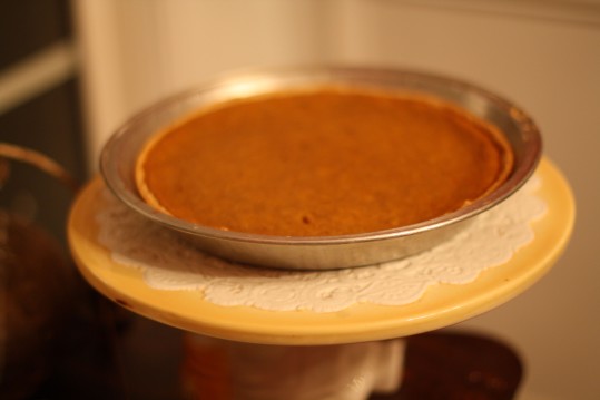Looked what I spied in the dining room... a sweet potato pie!